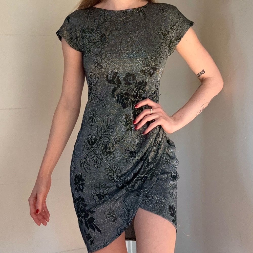 Vintage 80s All That Jazzy Floral Midi Dress - Picture 2 of 9
